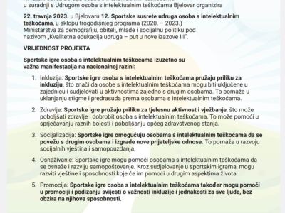 12. Sportski susreti osoba s intelektualnim teškoćama 12. Sportski susreti osoba s intelektualnim teškoćama